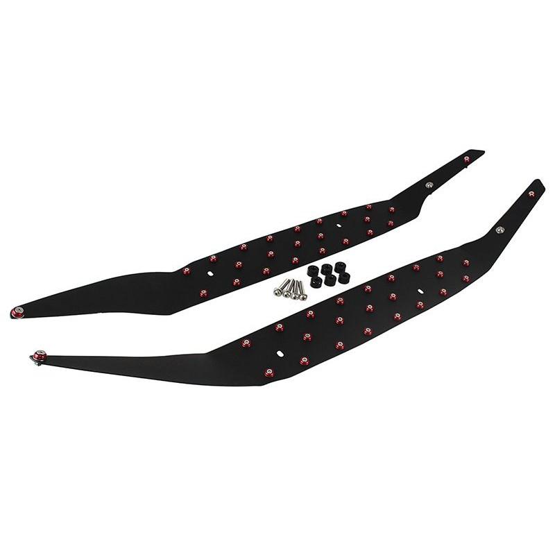 แผ่นเพลทวางเท้าเหล็ก + แหวน CNC GPX DRONE 150 ตรงรุ่น-Red ที่พักเท้า แผ่นวางเท้า