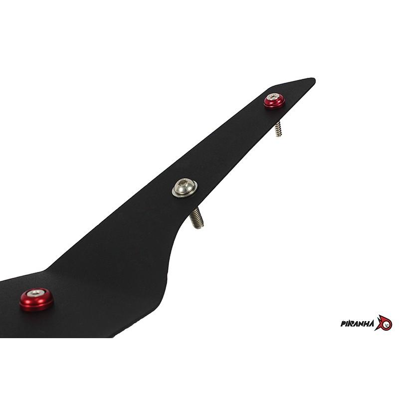 แผ่นเพลทวางเท้าเหล็ก + แหวน CNC GPX DRONE 150 ตรงรุ่น-Red ที่พักเท้า แผ่นวางเท้า