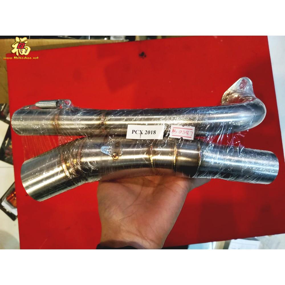 คอท่อสแตนเลส 2นิ้ว ตรงรุ่นPCX18/19/20 ปลายแต่ง