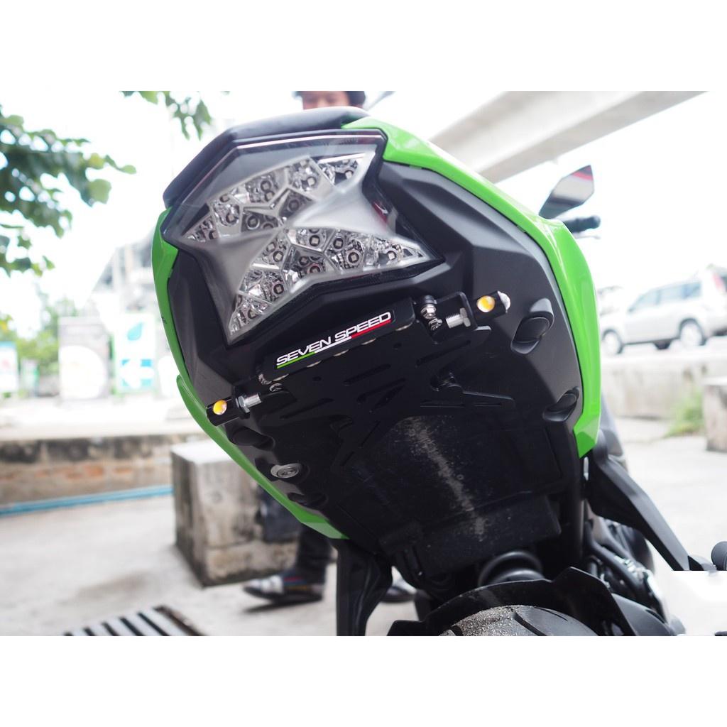 ท้ายสั้นแม่เหล็กพับได้ มีไฟและไม่มีไฟส่องป้ายทะเบียน รุ่น NINJA650/Z-650 SEVENSPEED
