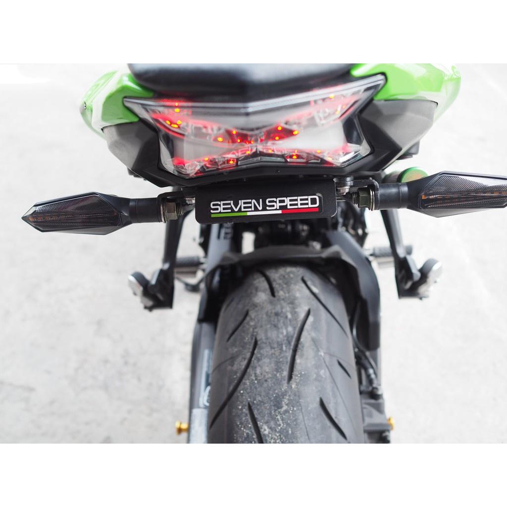 ท้ายสั้นแม่เหล็กพับได้ มีไฟและไม่มีไฟส่องป้ายทะเบียน รุ่น NINJA650/Z-650 SEVENSPEED