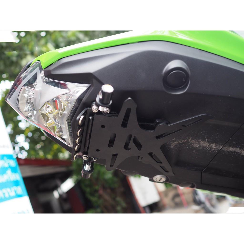 ท้ายสั้นแม่เหล็กพับได้ มีไฟและไม่มีไฟส่องป้ายทะเบียน รุ่น NINJA650/Z-650 SEVENSPEED