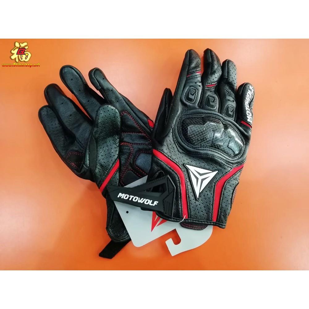 ถุงมือหนังผสมการ์ดคาร์บอน MOTOWOLF 305 คละสี