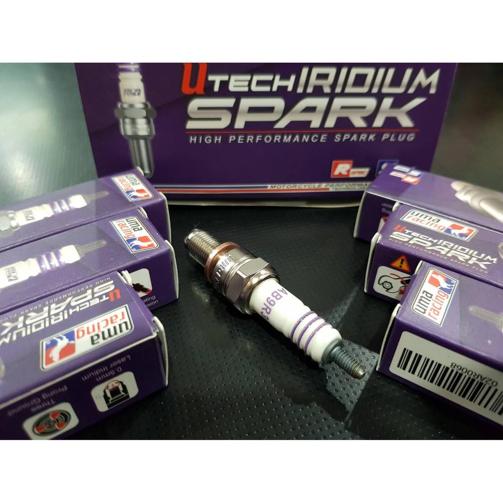 54.หัวเทียน UMA-SPARK AB9R3I  3เขี้ยว  PLUG NO9,NO8 เพิ่มอัตราเร่ง