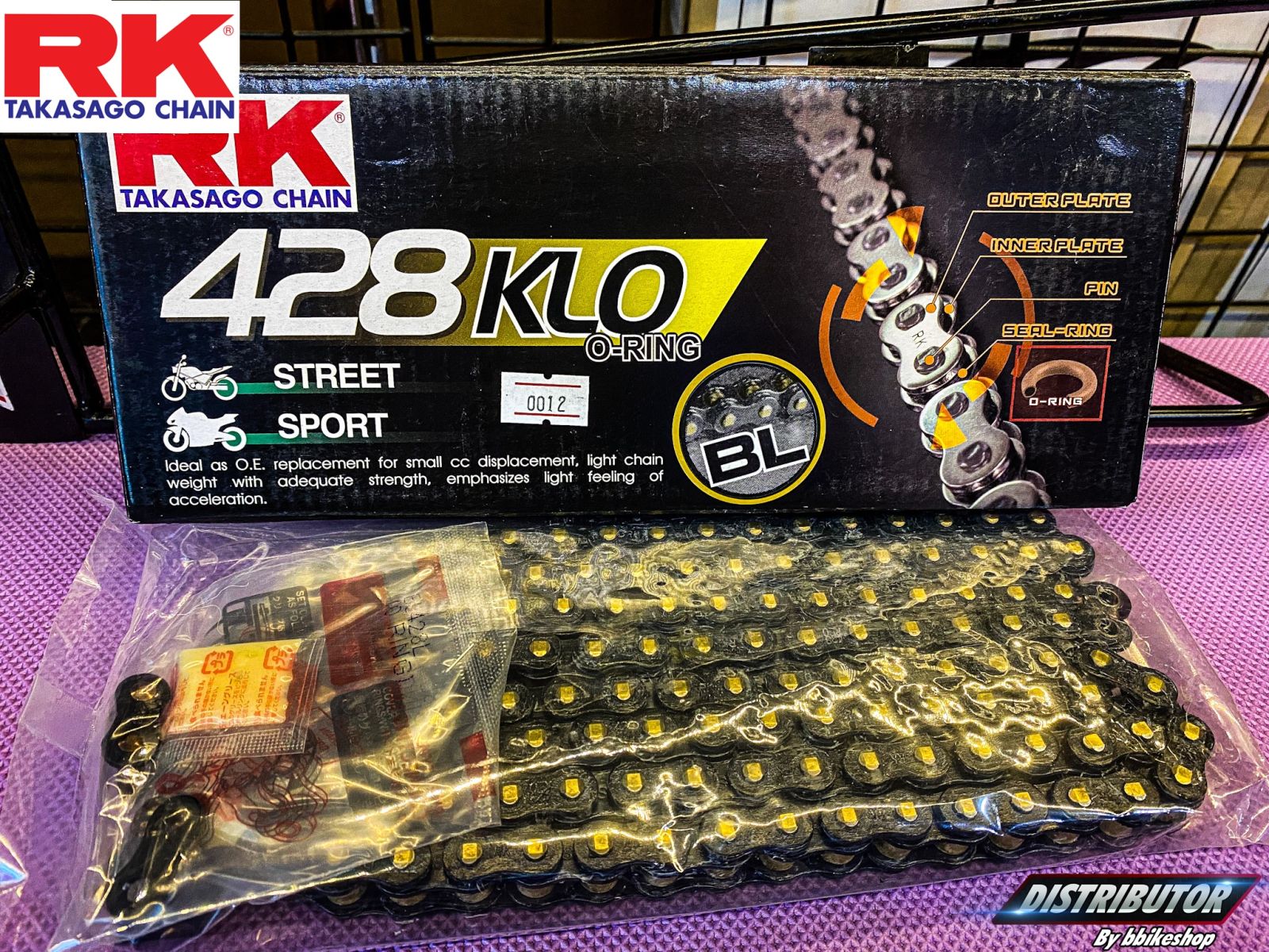 428KLO สีดำหมุดทองBL