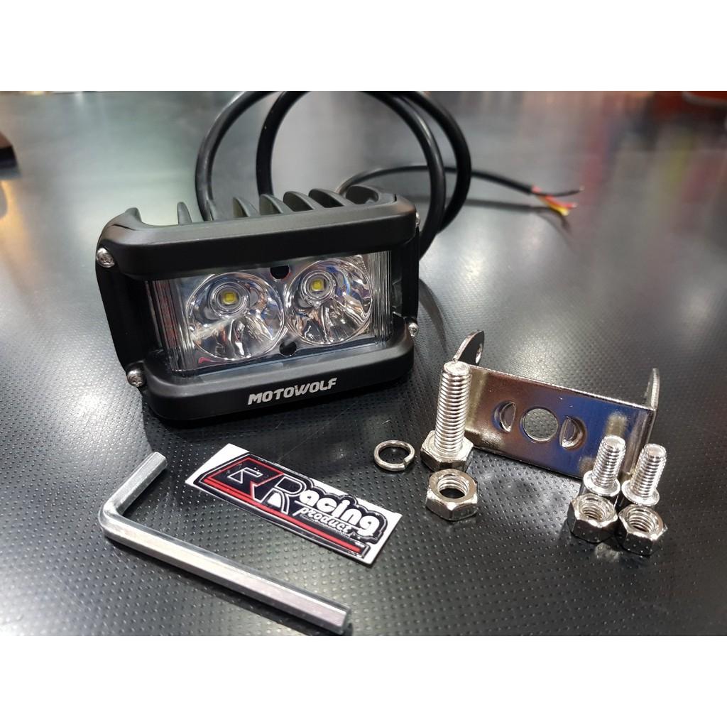 ชุดคู่ ไฟสปอร์ตไลท์+ขายึด Motowolf แบบมีไซเรน
