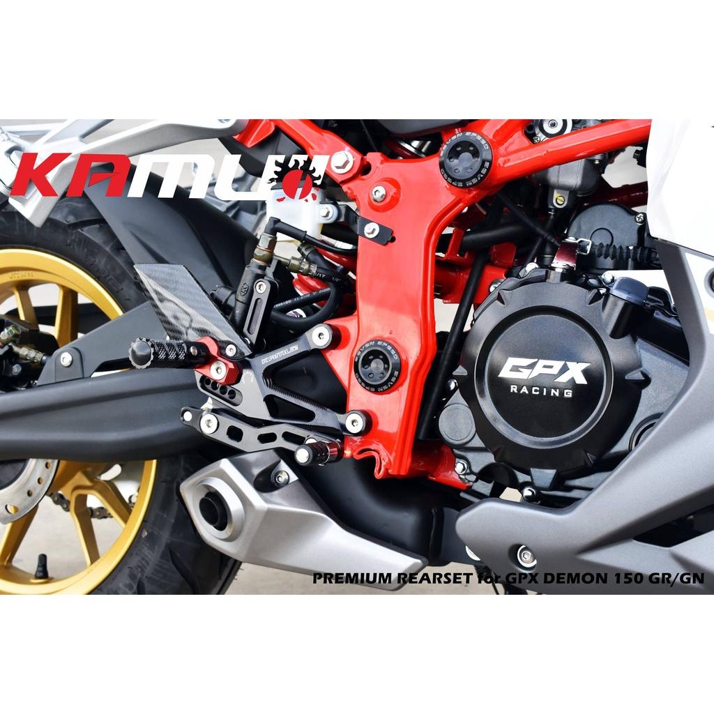 ชุดเกียร์โยง KAMUI คาร์บอนแท้ ตรงรุ่นDEMON150 GN GR (Racing Style ปรับระดับพักเท้า หัวเกียร์พับได้ เกียร์โยง