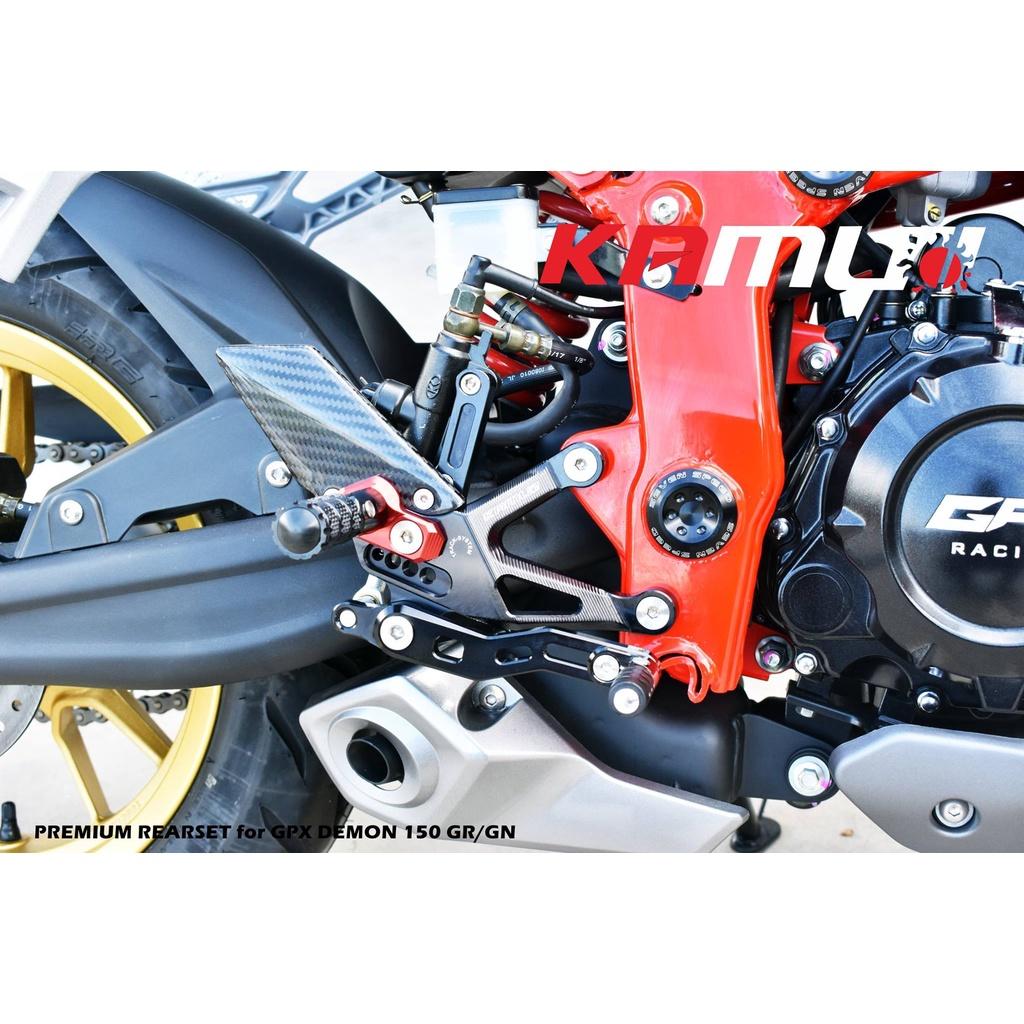 ชุดเกียร์โยง KAMUI คาร์บอนแท้ ตรงรุ่นDEMON150 GN GR (Racing Style ปรับระดับพักเท้า หัวเกียร์พับได้ เกียร์โยง