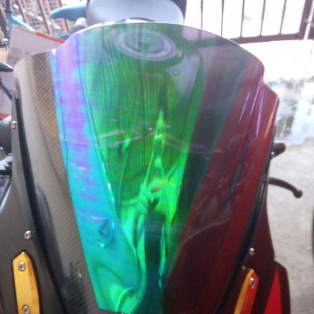 ชิวหน้าแต่งปรอท+เคฟล่ารุ้งตรงรุ่น GSX-150R ชิวแต่ง อะคริลิค ดำ