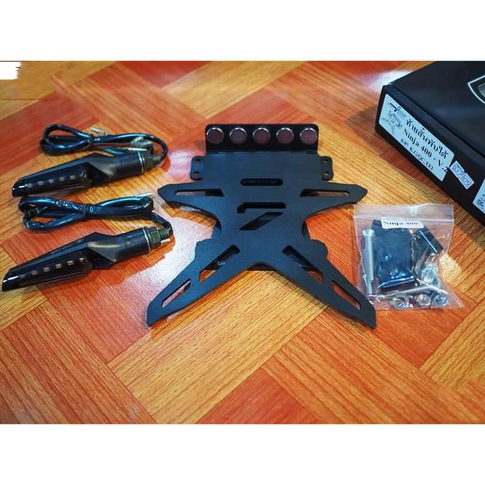 ท้ายสั้น NINJA400 Z400 แม่เหล็กพับได้+ไฟเลี้ยวSpirit L4 แท้ ไฟหรี่ในตัว ตังไม่มีไฟส่องป้าย ตรงรุ่น * Sevenspeed