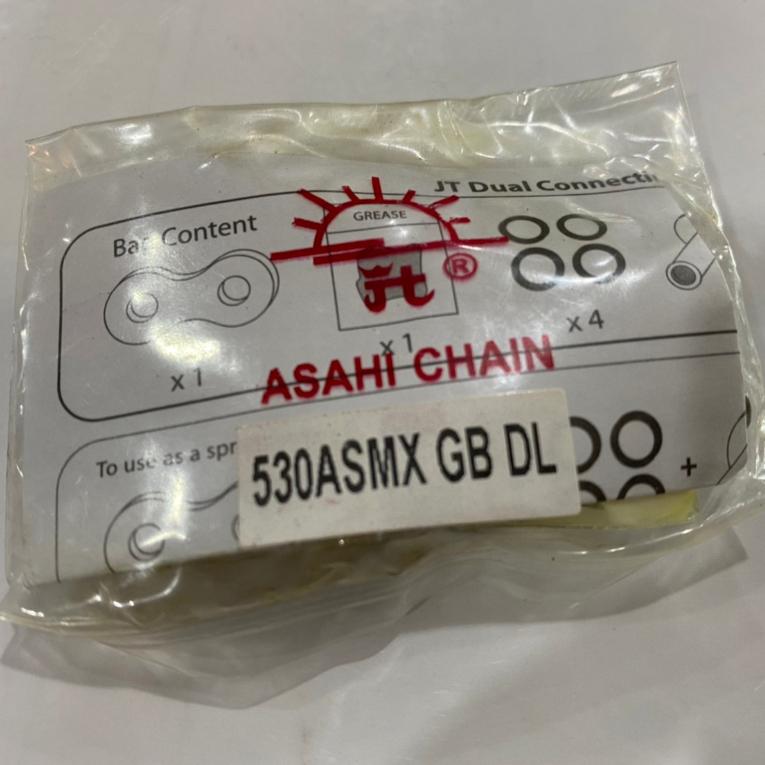 JOMTHAI ASAHI ข้อต่อโซ่ มอเตอร์ไซค์ เบอร์ 525,530 X-ring  ข้อต่อแบบกิ๊บล็อค และ หมุดย้ำ (0162)