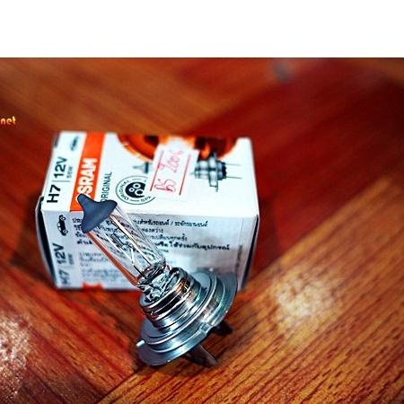 หลอดไฟ OSRAM H7 12V 55W 2เคี้ยว ไฟสีส้ม ใส่พวก KAWAZAKI