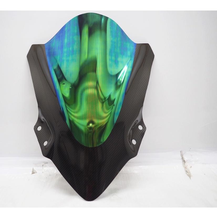ชิวหน้าแต่ง ปรอทเคฟล่า ตรงรุ่น NINJA400 ชิวแต่ง อะคริลิค ดำ  หน้ากาก บังหน้า