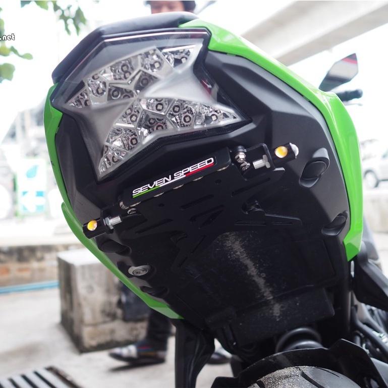 ท้ายสั้นแม่เหล็กพับได้  ไม่มีไฟส่องป้ายทะเบียน รุ่น Ninja650/Z650 New Sevenspeed BS3418