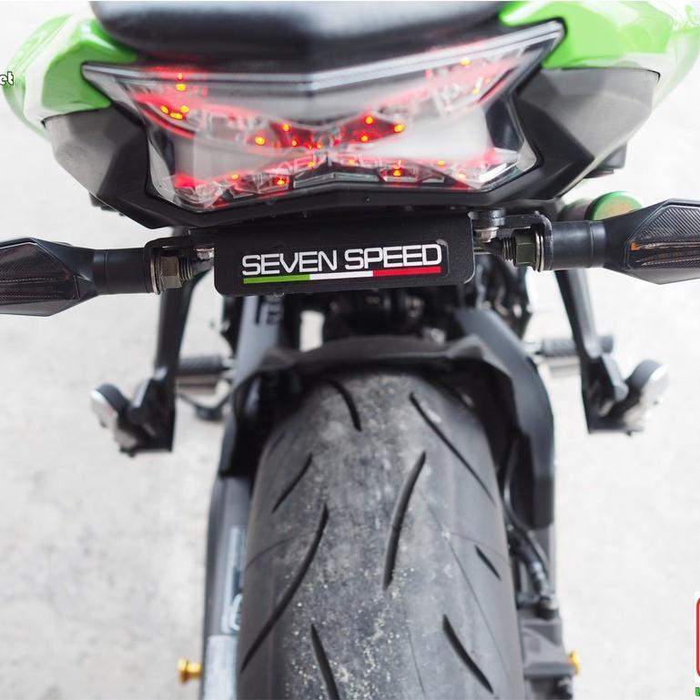 ท้ายสั้นแม่เหล็กพับได้  ไม่มีไฟส่องป้ายทะเบียน รุ่น Ninja650/Z650 New Sevenspeed BS3418