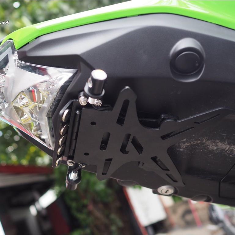 ท้ายสั้นแม่เหล็กพับได้  ไม่มีไฟส่องป้ายทะเบียน รุ่น Ninja650/Z650 New Sevenspeed BS3418