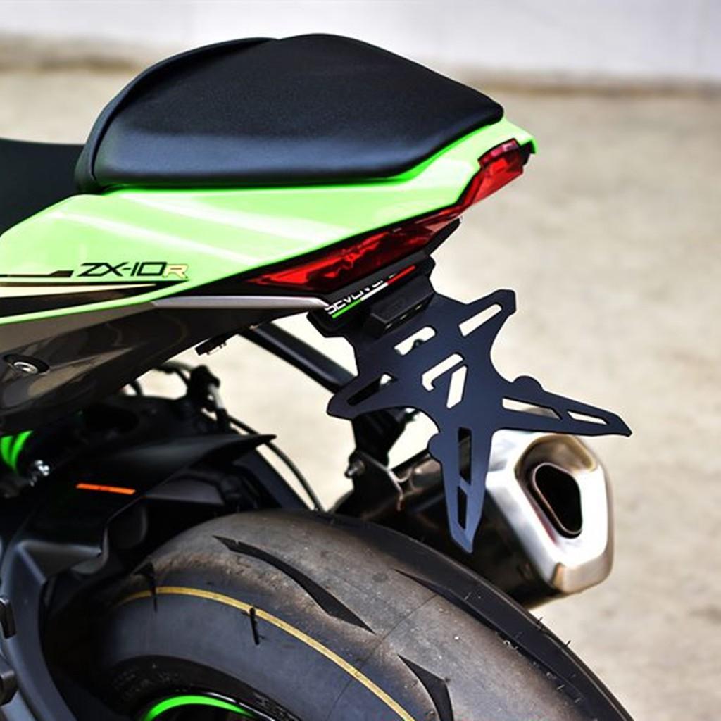 ท้ายสั้นแม่เหล็กพับได้ ไม่มีไฟส่องป้ายทะเบียน รุ่น ZX-10R งาน SEVENSPEED BS7275