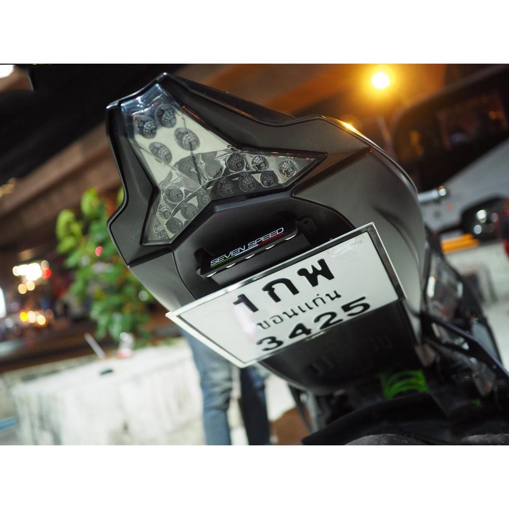 ท้ายสั้นแม่เหล็กพับได้ ไม่มีไฟส่องป้ายทะเบียน รุ่น ZX-10R งาน SEVENSPEED BS7275