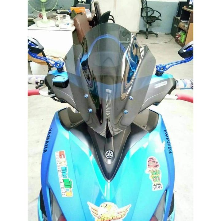 ชิวหน้า แต่ง Aerox 155 ทรงโหนก อคิลิคดำ AEROX ตรงรุ่นชิวแต่ง อะคริลิค ดำ บังไมล์ หน้ากากรถ