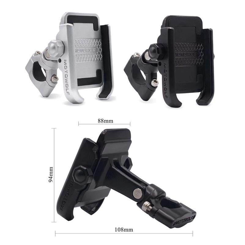 ที่จับโทรศัพ ขายึดมือถือ MOTOWOLF [ล็อกบาร์]+มีUSB ติดตั้งได้เลยไม่ต้องแปลง งานแท้100% **