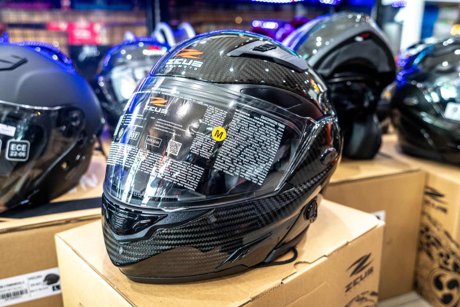 หมวกกันน็อค ZEUS ZS-3500 Clear Carbon ฟรีชิลล์ปรอท