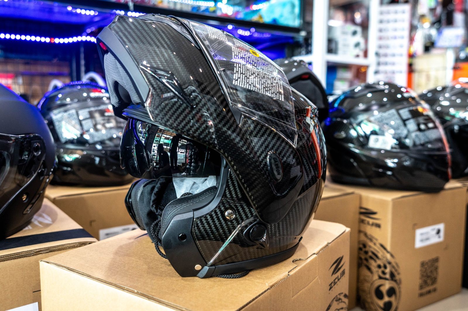 หมวกกันน็อค ZEUS ZS-3500 Clear Carbon ฟรีชิลล์ปรอท