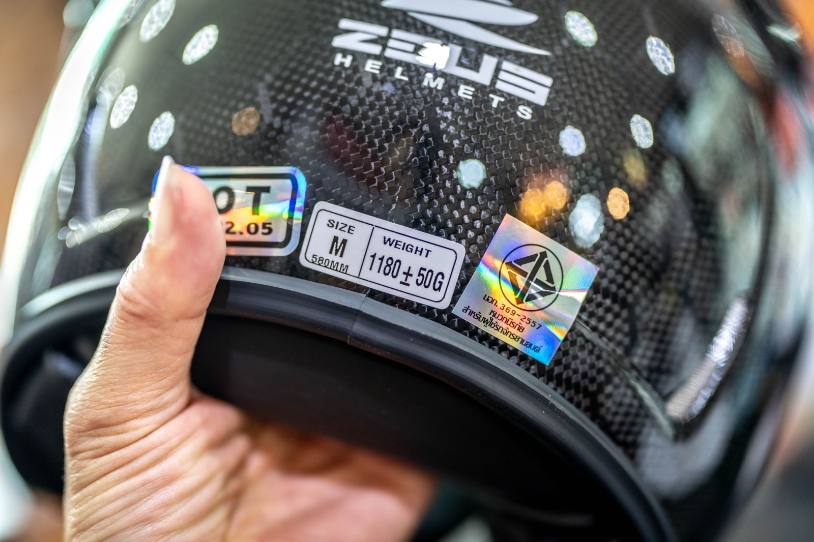 หมวกกันน็อค ครึ่งใบ ZEUS ZS-625 | Hexagon Carbon ฟรีชิลล์ปรอท