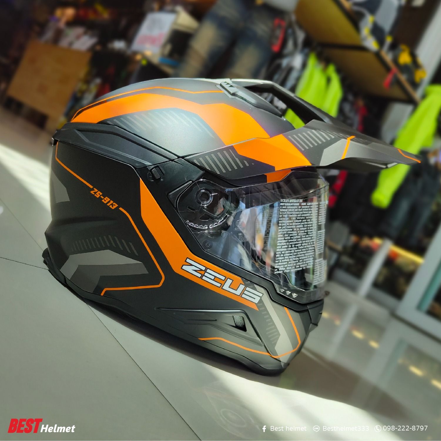 หมวกกันน็อค ZEUS Helmet รุ่นใหม่ ZS-913 มีสีพื้น สีกราฟิก