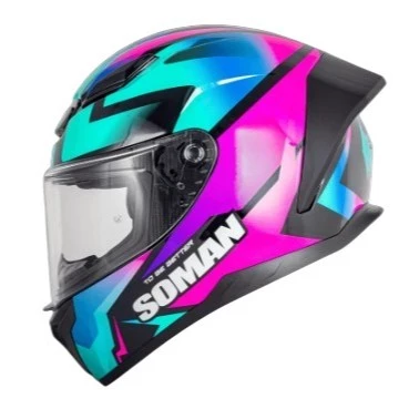 หมวกกันน็อค Soman SM973 เป็นหมวกกันน็อคเต็มใบสไตล์สปอร์ตมีน้ำหนักเบา นวมใส่สบาย และรองรับการติดตั้งบลูทูธ