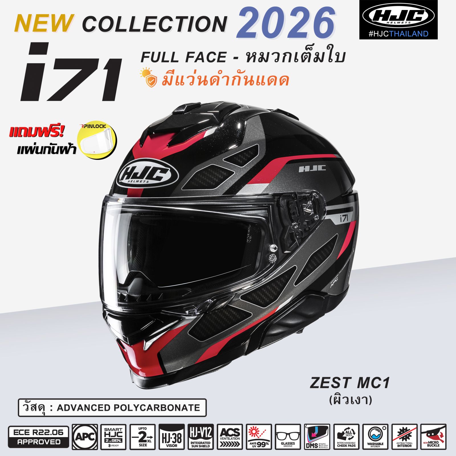 หมวกกันน็อค HJCรุ่น i71 Full Face หมวก Sport & Touring รุ่นฮิตลายใหม่ล่าสุดCollection 2026