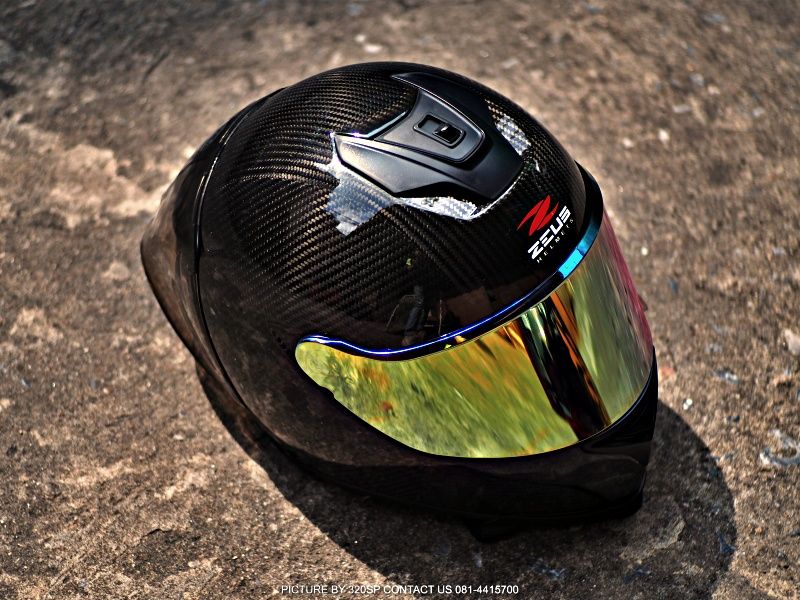 หมวกกันน็อค ZEUS Helmet ZS-1900B 100% Carbon (clear) แถมฟรี ชิลด์ปรอท + สปอยเลอร์สโมค