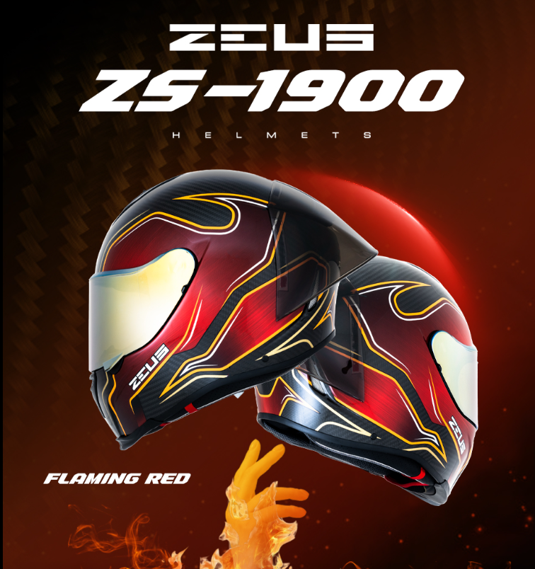 หมวกกันน็อค ZEUS ZS-1900 AO28 RED