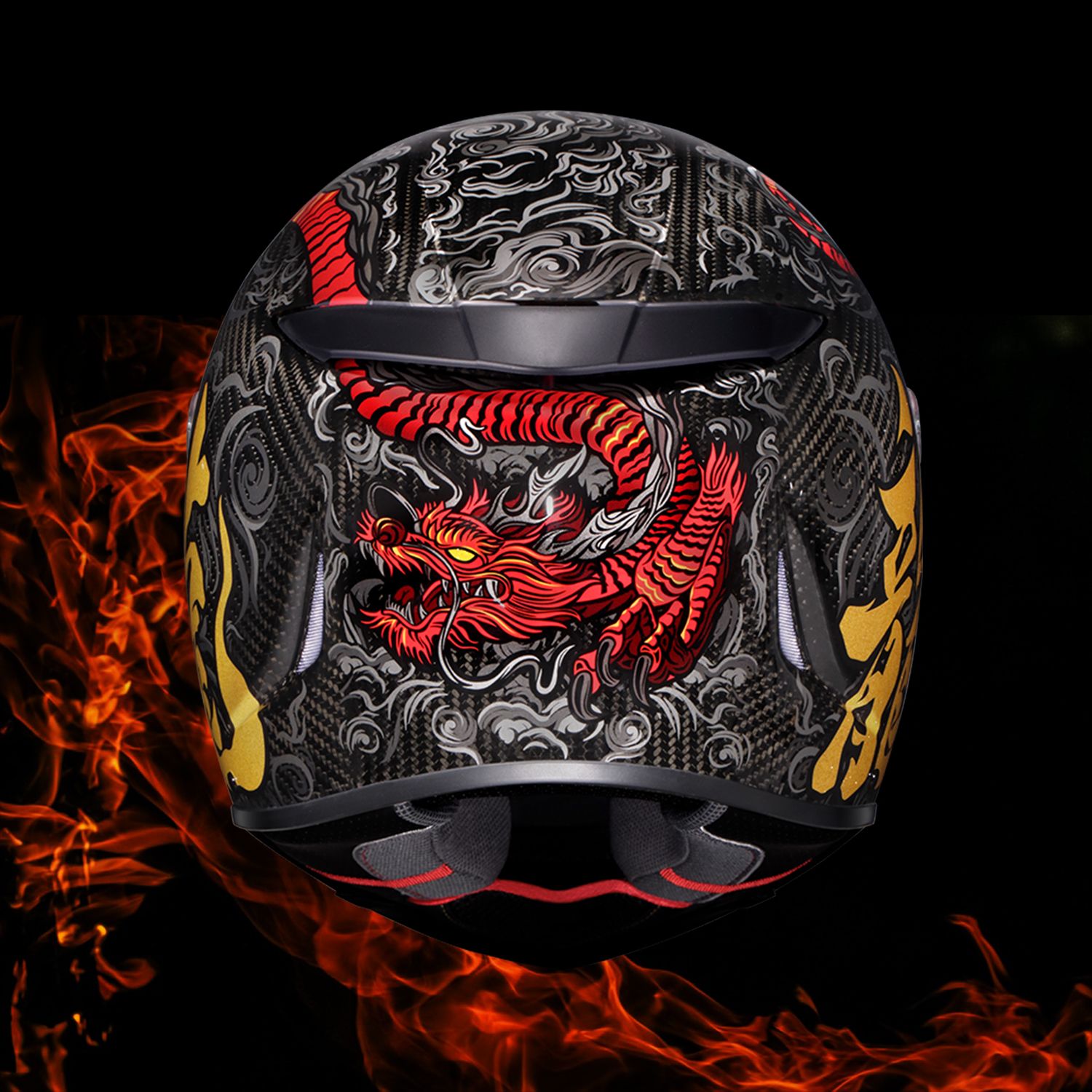หมวกกันน็อค ZEUS ZS-1900 CABON DRAGON / GLOD