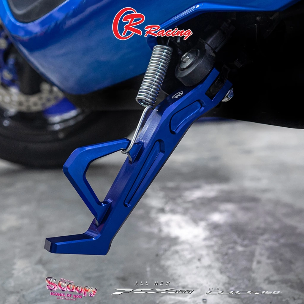 ขาตั้งข้าง CNC HONDA PCX-160 2025 / Scoopy-i / Click-160 CR RACING ตัวโหลด ยาว 6 นิ้ว PIRANHA