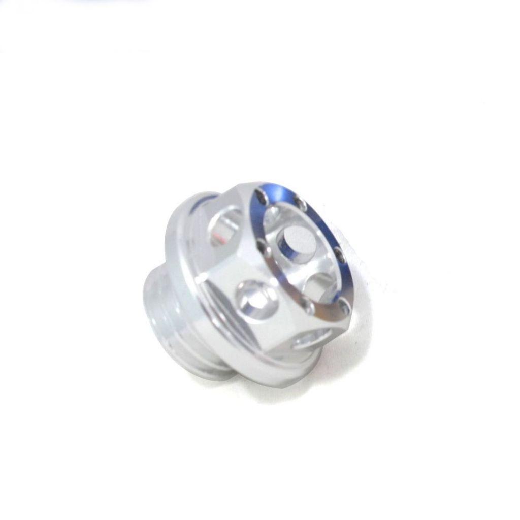 น๊อตอุดน้ำมันเครื่อง CNC ทรงมงกุฎเหลี่ยมเจาะ (เกลียวหยาบ) ใส่ทั่วไป PIRANHA (02)