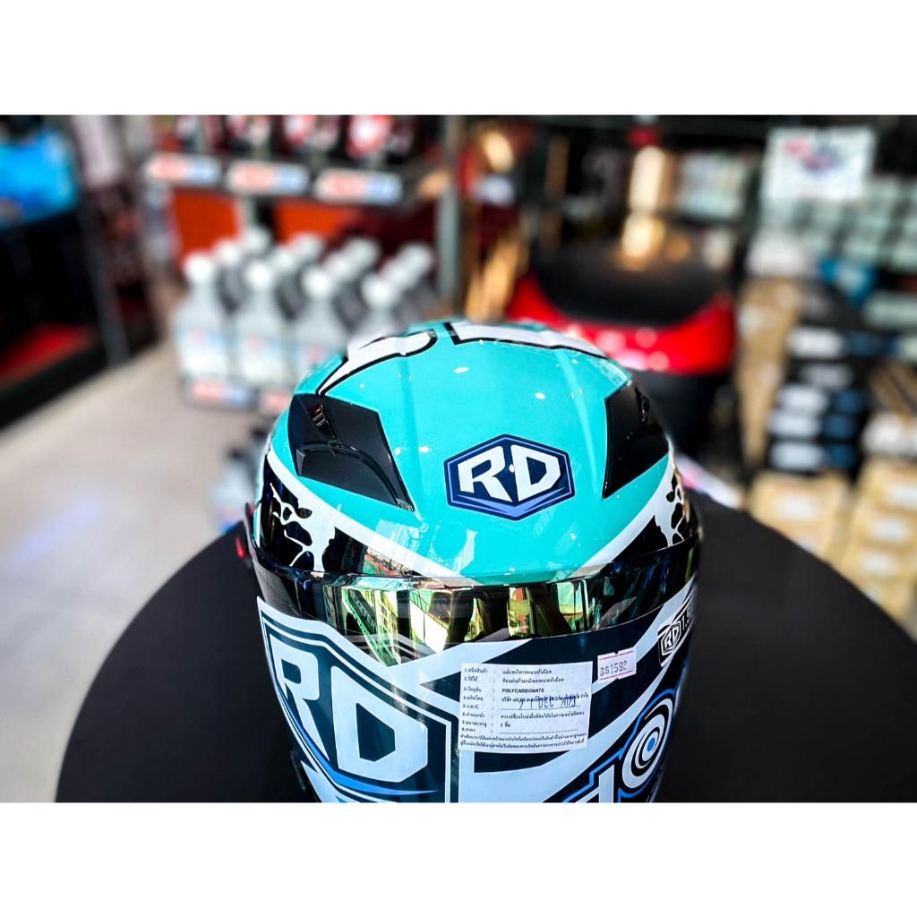 หมวกกันน็อค RD AIR FORCE 1 BT 2024 เปิดหน้า แว่น2ชั้น รองรับการติดตั้งบลูทูธ  ลาย BIO 19 เขียวมิ้น แถมโม่ง(H012)