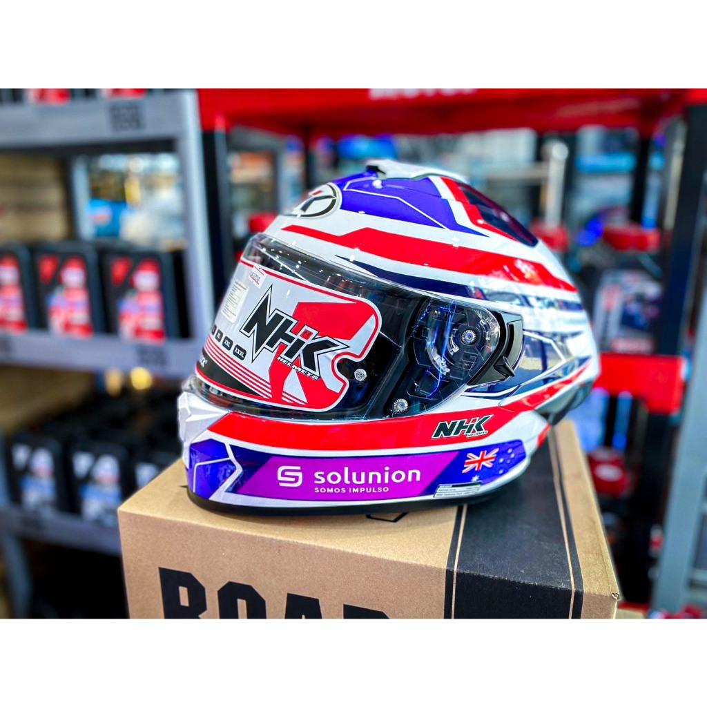 หมวก NHK Helmets K5R : Jacob Roulstone โมเดลใหม่ล่าสุด ทรงอย่างซิ่ง Full Face มีแว่นสองชั้น