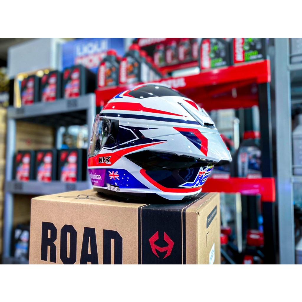 หมวก NHK Helmets K5R : Jacob Roulstone โมเดลใหม่ล่าสุด ทรงอย่างซิ่ง Full Face มีแว่นสองชั้น