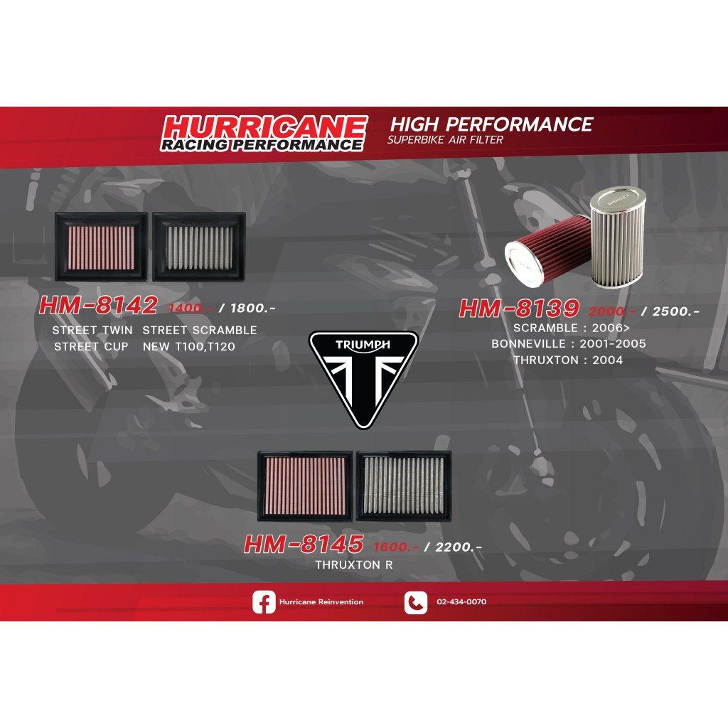 รวมกรองอากาศ HURRICANE ใส่กับรุ่น Triumph Street Twin Scramble Bonneville กรองผ้า / กรองเลส รับประกัน1ปี
