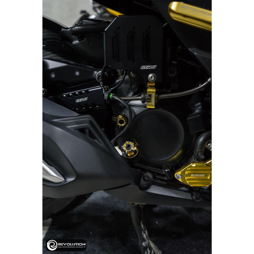 ฝาปิดน้ำมันเครื่อง+น็อตปิดจานไฟ (ทูโทน) REVOLUTION FORZA-350, ADV-350