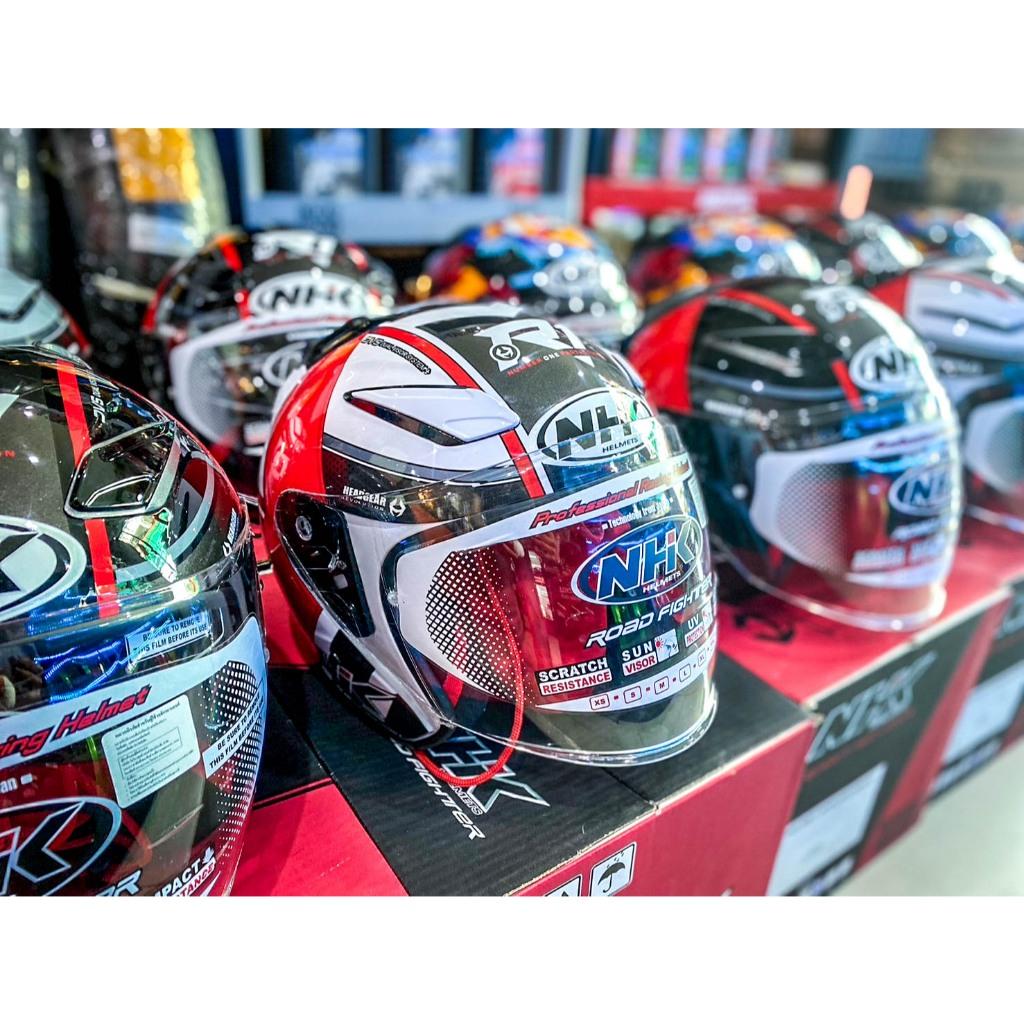 ลดด่วน!! หมวกกันน็อค ครึ่งใบ NHK Helmets R1 -SAMURAI -NAPOLEAN😈Open Face รุ่นมีแว่นสองชั้น กราฟฟิค แถมชิวหน้า