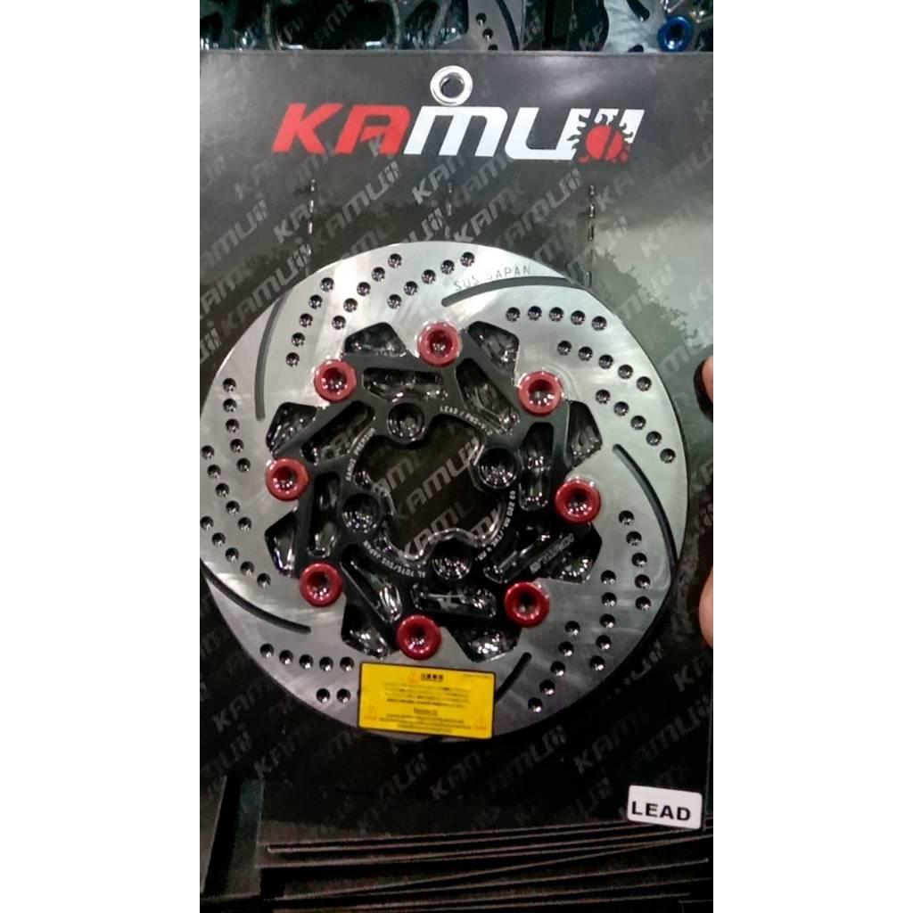 จานหน้า 220 มิล.Honda LEAD-125 Power-Slot V.2 ใบกลม แบรนด์ Kamui