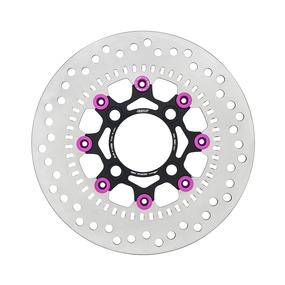 จานเบรคหน้า 4mm. GTRS ลายกลม CNC ดีสเบรคหน้า GIORNO+ ABS 220mm. (0259)