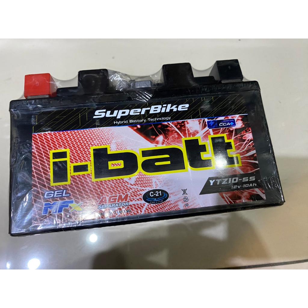 5. แบตเตอร์รี่ YTZ10-ss  i-batt ขนาด 10 แอมป์ สำหรับรถมอไซค์ รุ่น MT07,MT09,FZ09,TMAX,R1ใหม่.CBR500F/X,CBR650,CBR650F.H2