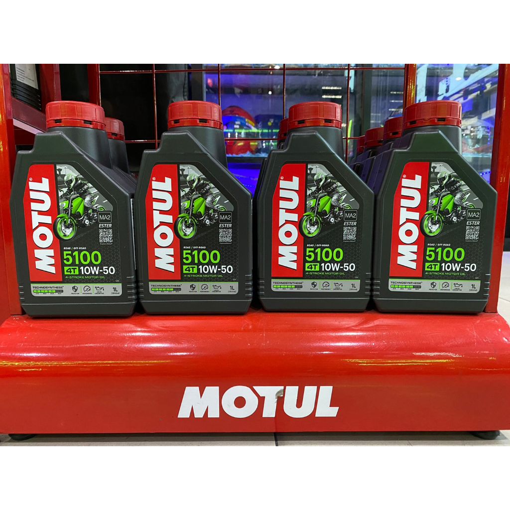 น้ำมันเครื่อง MOTUL  5100 4T SAE10W-50 ขนาด 1 ลิตร MOTUL 5100 4T น้ำมันเครื่อง กึ่งสังเคราะห์