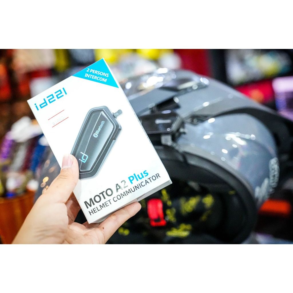 สีใหม่ บลูทูธติดหมวกกันน็อค ID221 MOTO A2 Plus -แบรนด์กันน้ำ -รับประกัน 1 ปีเต็ม -เสียงดีมาก มาพร้อมไมค์ 2 อันให้เลือก