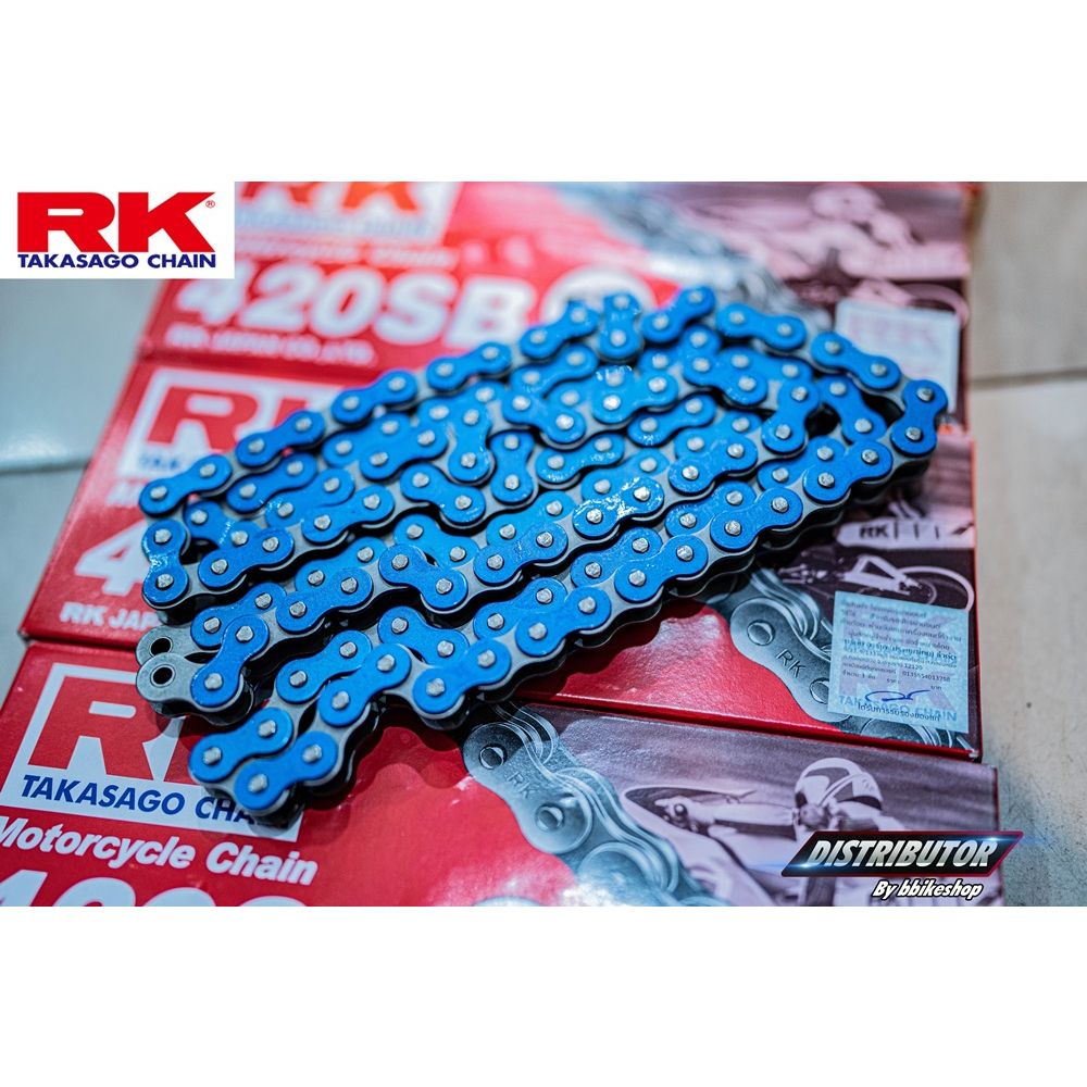 โซ่ RK 420 SB 120ข้อ รับประกันงานแท้ 💯% มีให้เลือกหลากหลายสี RK Takasago โซ่สีส้ม โซ่สีแดงโซ่คุณภาพจากญี่ปุ่นRK