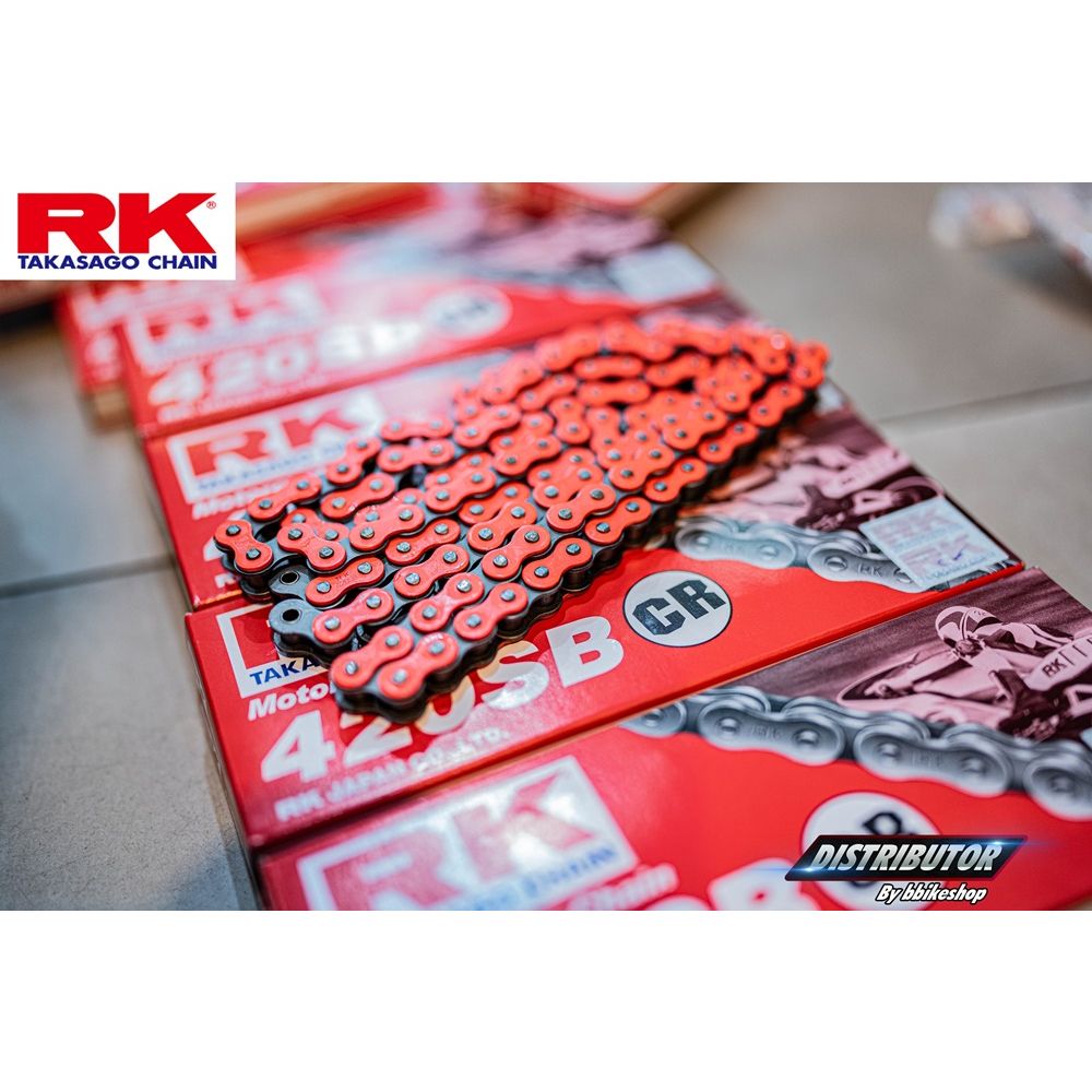 โซ่ RK 420 SB 120ข้อ รับประกันงานแท้ 💯% มีให้เลือกหลากหลายสี RK Takasago โซ่สีส้ม โซ่สีแดงโซ่คุณภาพจากญี่ปุ่นRK