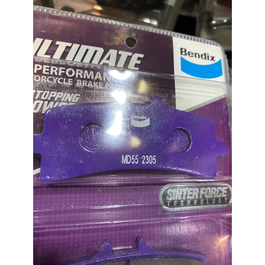 31.ผ้าเบรค Bendix MD55 สำหรับปั๊มเบรค BREMBO M4, M50, GP4R  รุ่น ULTIMA เนื้อผ้าเบรค Semi Metalic