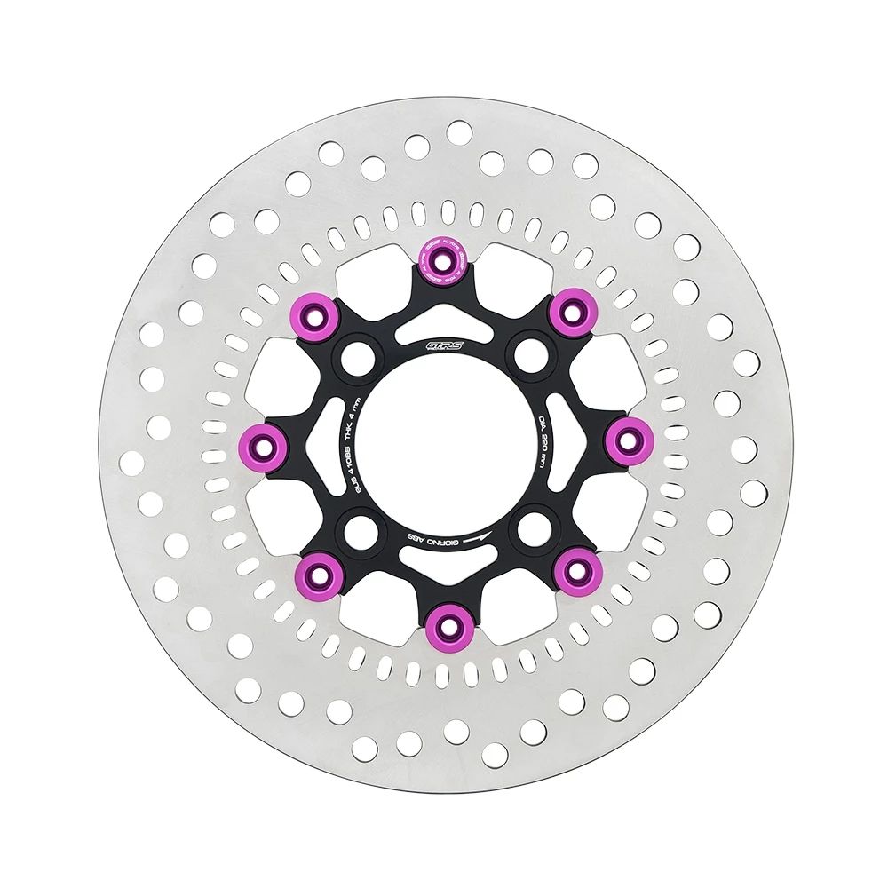จานเบรคหน้า 4mm. GTRS ลายกลม CNC ดีสเบรคหน้า GIORNO+ ABS 220mm. (0259)